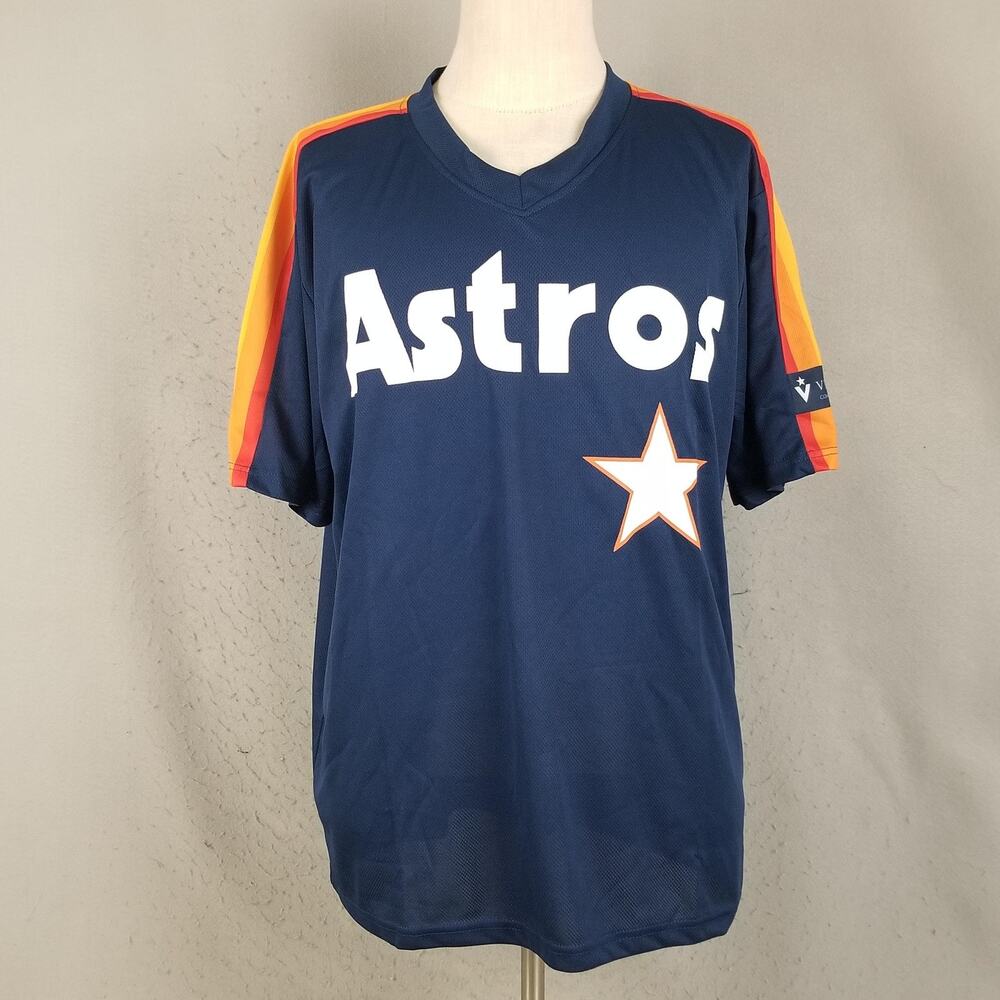 Houston Astros Shirt Mens XL Navy MLB Baseball Alex‎ Bregman 2 Rainbow Mesh
